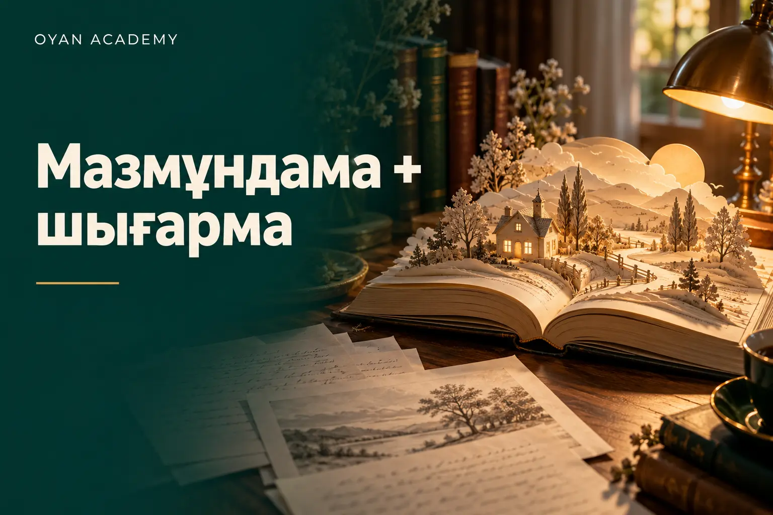 Мазмұндама + шығарма — курс баннері