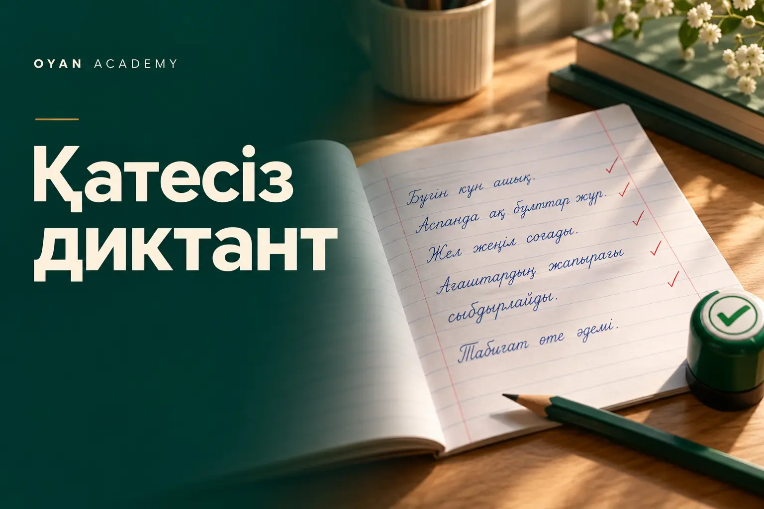Қатесіз диктант — курс баннері